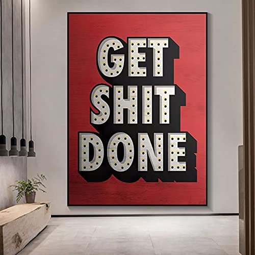 Home Decoration Painting Inspiration Words Get Shit Done Canvas Paintings Modern Wall Art Prints Poster Living Room Decorative Paintings Wall Home Decor Living Room Bedroom Decoration 16x24inch