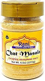Rani Chat Masala (14-Spice Blend) Tangy Indian Seasoning 4.5oz (127.5g) ~ All Natural, No MSG! | Vegan | No Colors | Gluten Friendly | Non-GMO | Indian Origin