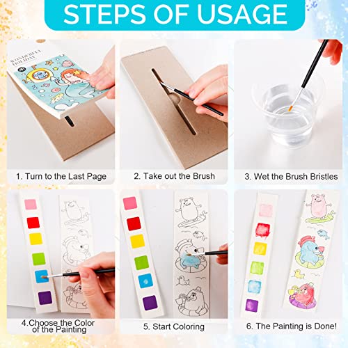 5Pcs Pocket Watercolor Painting Book, Pocket Watercolor Book, Watercolor Paint Bookmark, Watercolor Bookmarks To Paint, Pocket Watercolor Painting Book For Kids #TOP4