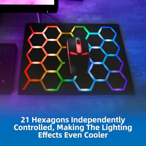 Tapis de souris de jeu lumineux hexagone avec modes d'éclairage PC - 2