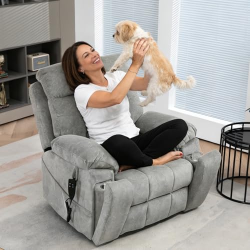 Image of Oversized Power Lift Recliner for Big & Tall, 26 inch Wide Seat, Gray