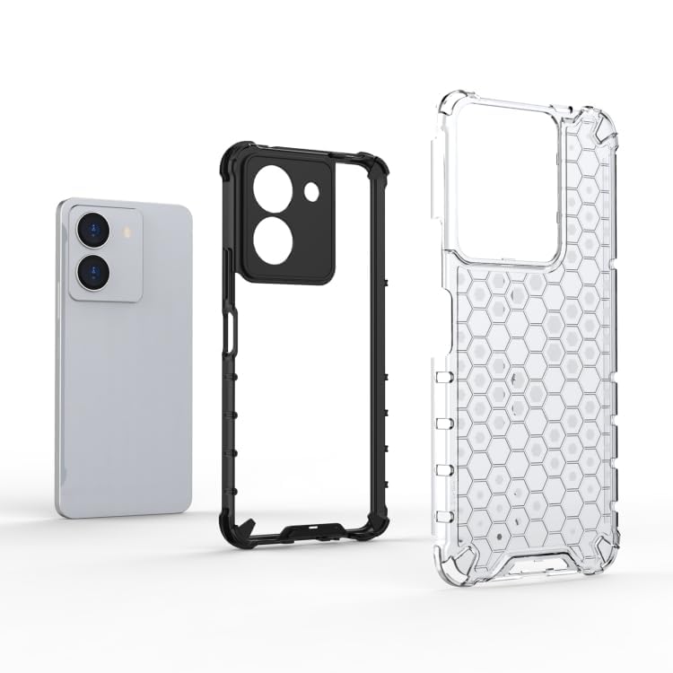 Image of Lustree TPU Honey Comb Armor Shock Proof Back Cover for for VIVO Y36 4G (Transparent)