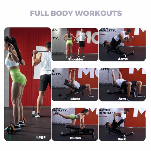 portable home gym multifunctional cable fitness machine resistance adjustable functional trainer app amp bluetooth connection full body workouts fitness anywhere gray