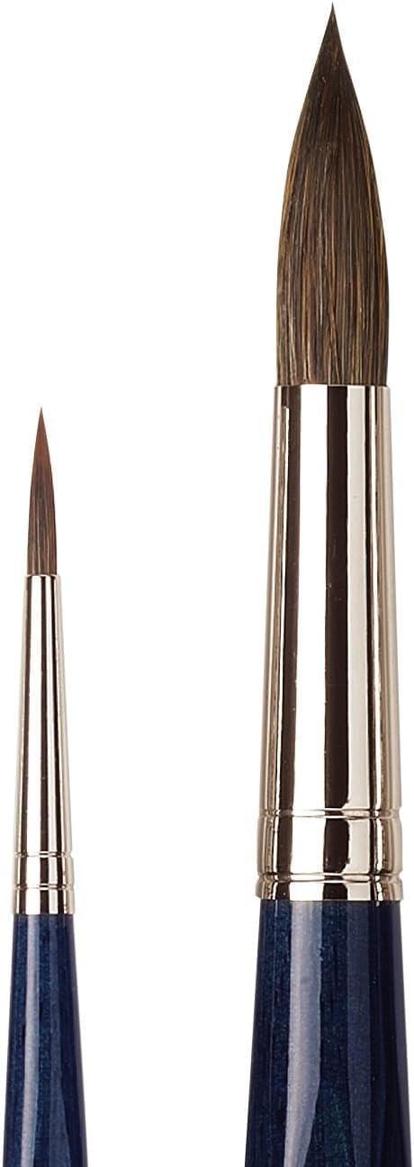 Da Vinci 5530 Cosmotop Mix B Round Brush Set of 2 (Size 4 & Size 18), Natural/Synthetic Watercolor Round Brushes for Watercolor, Gouache, Ink Painting