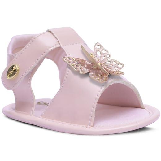 Sandalia Infantil Bebe Feminina Nº 13 Ao 18 Recem Nascido Borboleta 01.37