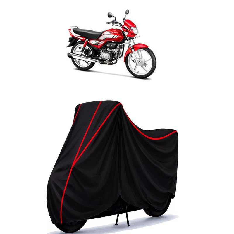 Image of Hero HF Deluxe i3s Water Resistant Bike Cover for All Motorcycles & Rain | Heavy Duty Taffeta Fabric | UV Protection, Dustproof, Scratchproof | All Weather Two Wheeler Body Cover with Elastic Bottom