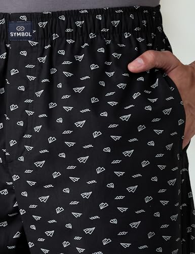 Image of Amazon Brand - Symbol mens 100% Cotton Pyjama /Lounge Pants |Regular Fit | Printed | Available in Plus Sizes