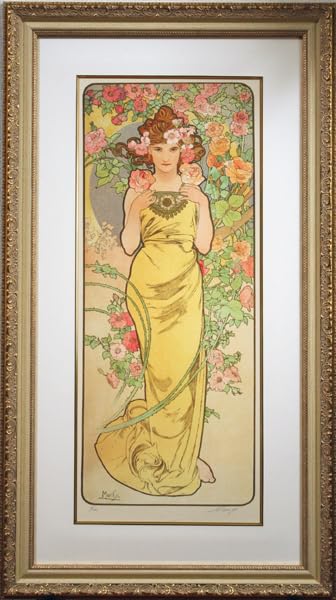 ミュシャ 「JOB（大）」 額外寸79x98cm シルクスクリーン 額入り 大型