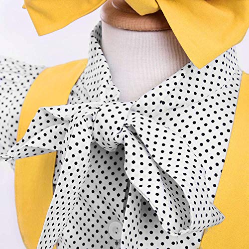 Younger Tree MYMXHKD10586A2 Toddler Girl Outfits 1-4 T Long Sleeve Shirt Overall Skirt Headband Set School Uniform Dress thumb #3