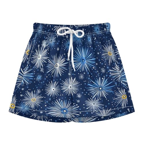 Toddler Boys Swimwear Swim Trunks with Compression Liner 4T Fireworks Blue