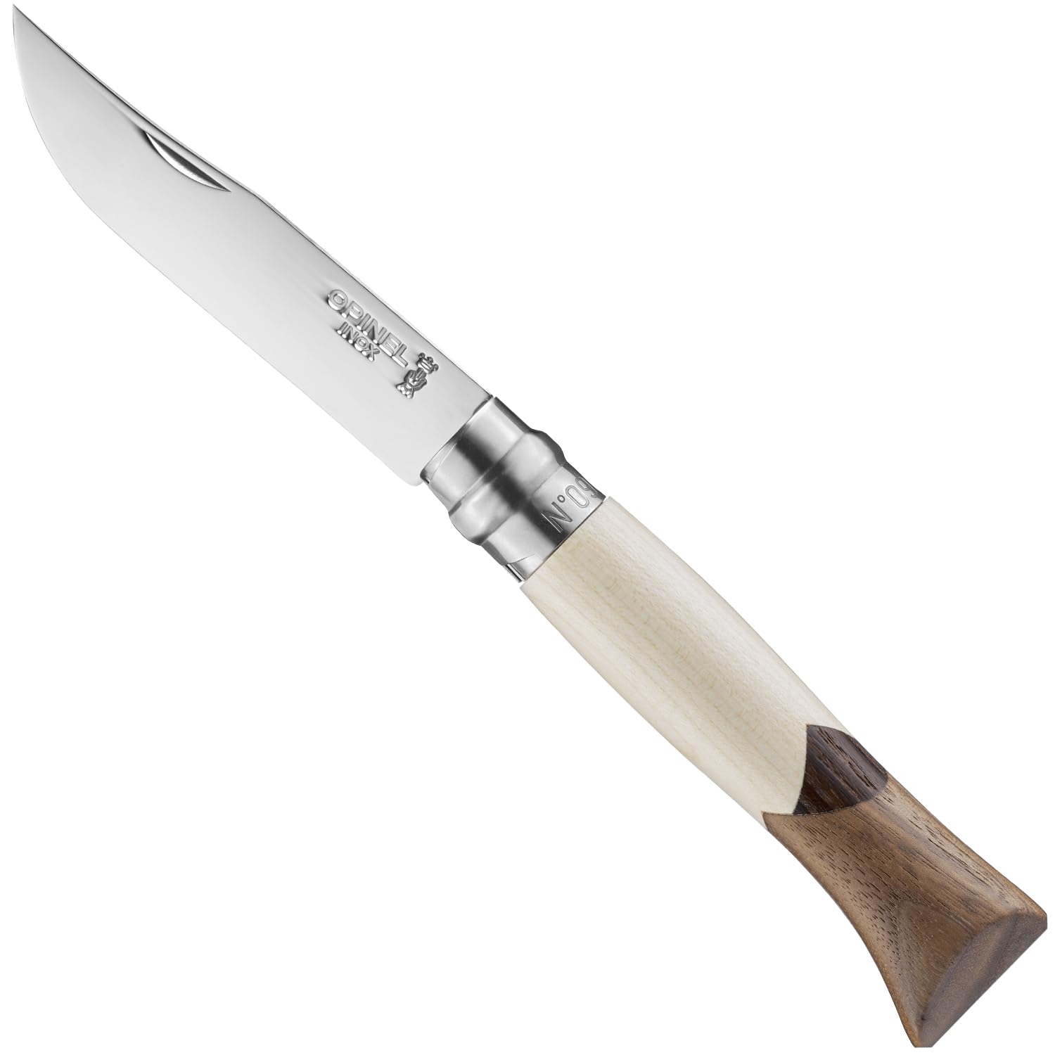 Opinel Taschenmesser No 09 Cime Limited Edition 9 cm Klappmesser mit 12C27 Edelstahlklinge und Holzgriff aus Ahorn Esche Walnuss, Virobloc Verriegelung