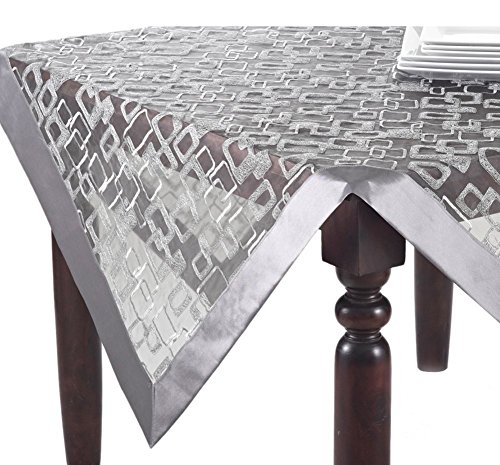 Fennco Styles Embroidered Geometric Sheer Tablecloth 84