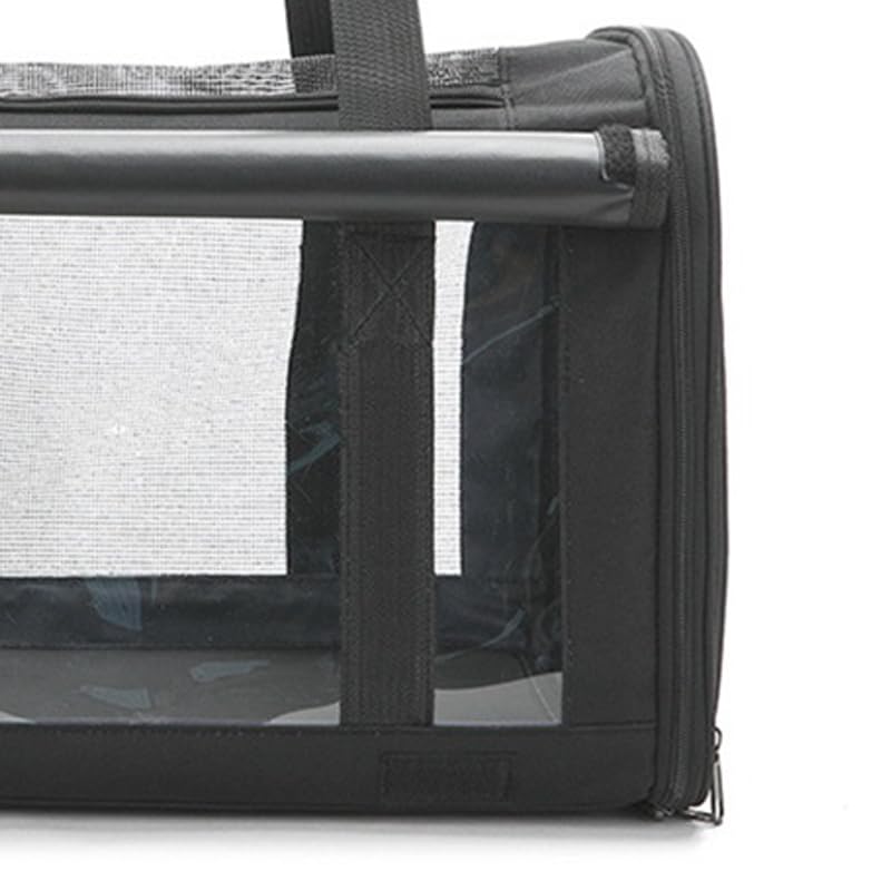 Sac de Transport Portable pour Animaux de Compagnie, Coussin Souple Pliable, Sac de Transport Respirant pour Chat pour Voyage en Avion, Matériau en Tissu Oxford (avec Rideau)