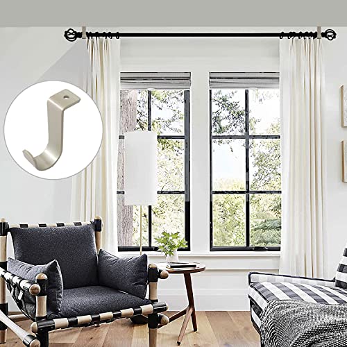 Kowibcl Curtain Rod Brackets  For Ceiling-Mounted,  Drapery Rod Holder For 1"Diameter Rod, Set Of 3,Silver #TOP5
