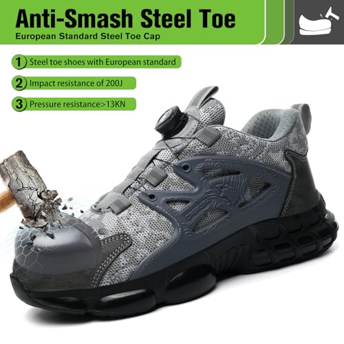 Image of Steel Toe Shoes for Men Women Lightweight Comfortable Work Sneakers Composite Toe Shoes Safety Tennis Sneakers for Long Shifts