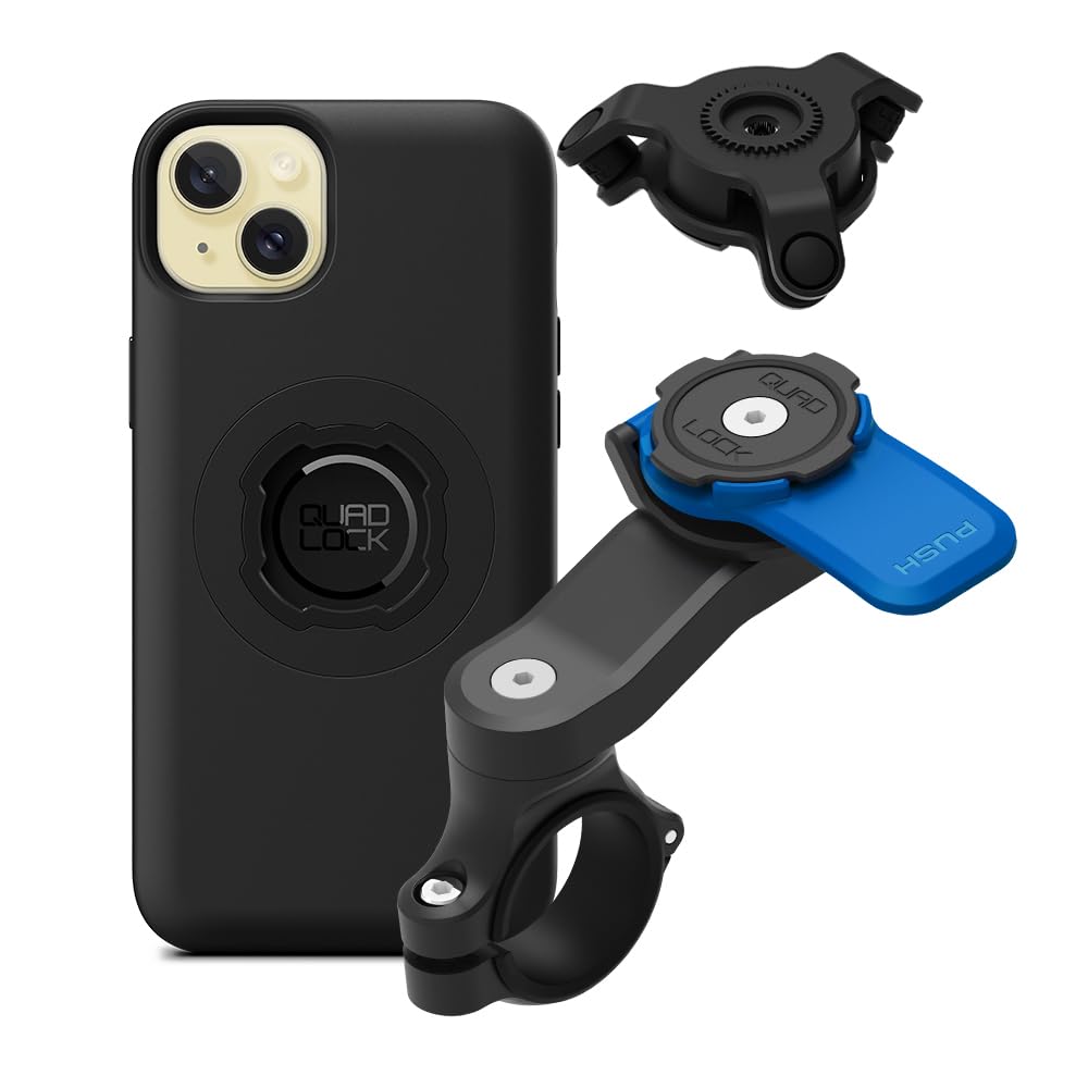Quad Lock Motorcycle Handlebar Phone Mount Kit with Vibration Dampener and iPhone 13 MAG Case — view 15