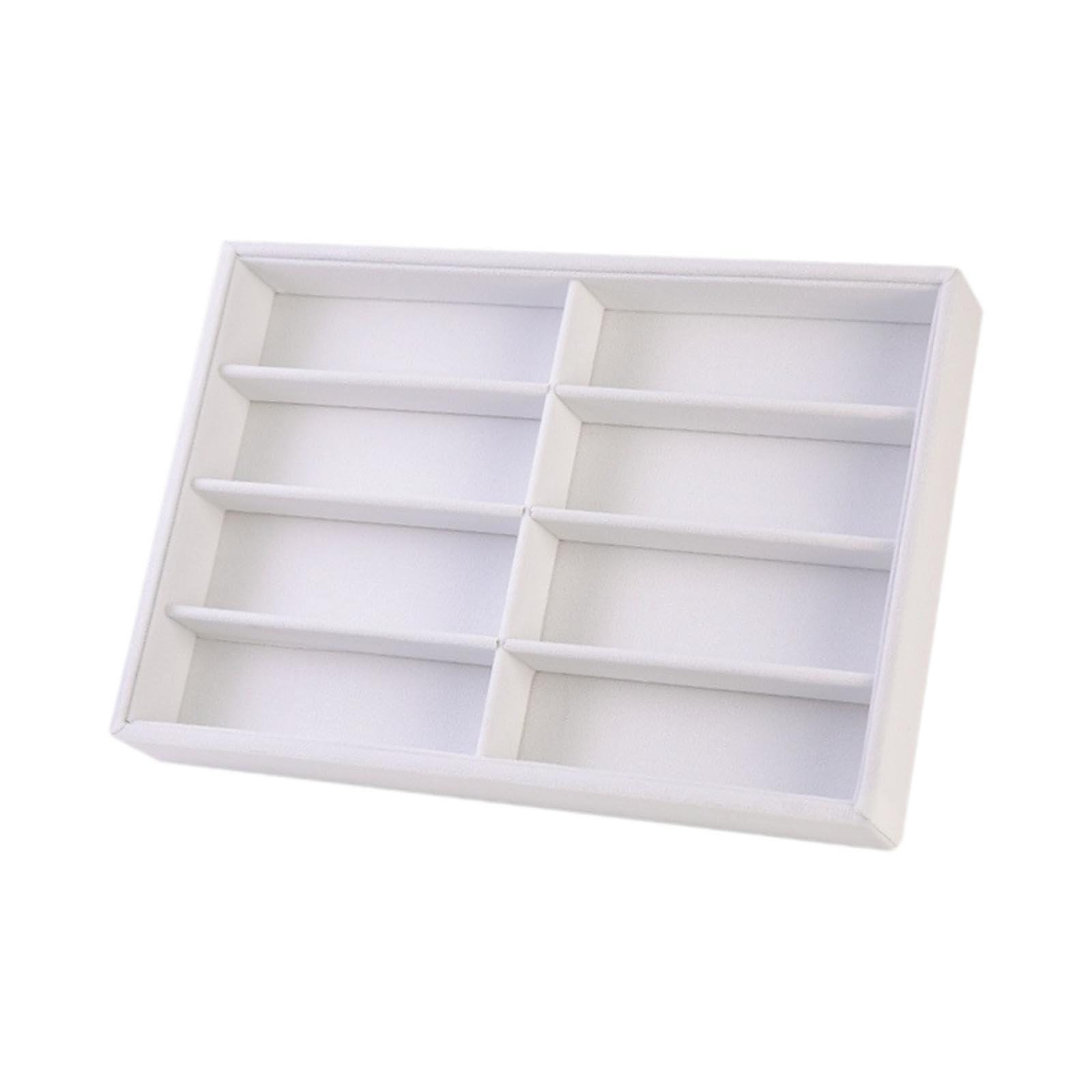 Sharplace Organizador de gafas de sol, expositor de joyas, vitrina de gafas, 8 rejillas para el hogar, Blanco
