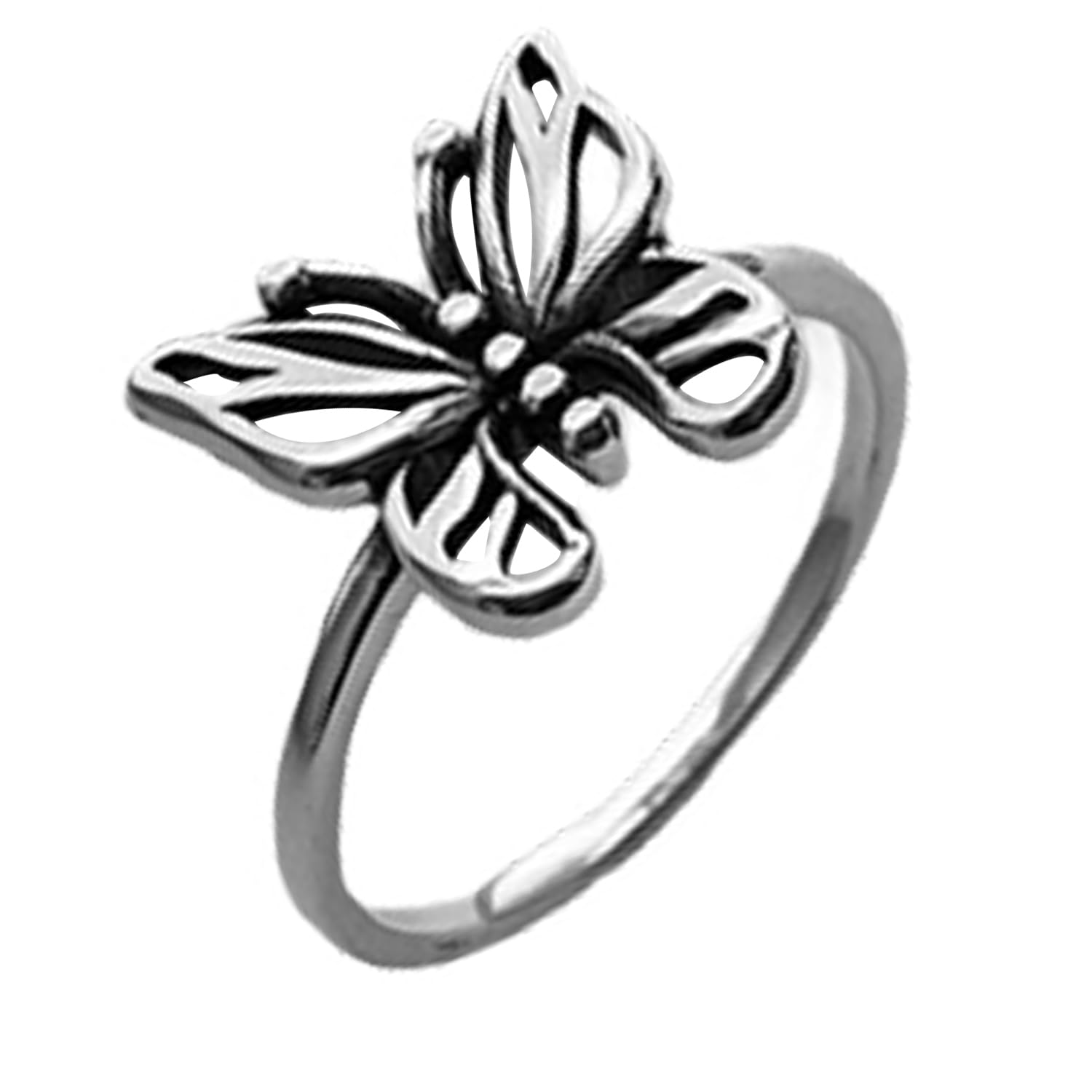 Anello a farfalla delicato in argento sterling puro 925, anello spirituale, anello boemo Boho, anello fatto a mano unico organico, anello minimalista, anello del giorno delle madri Super