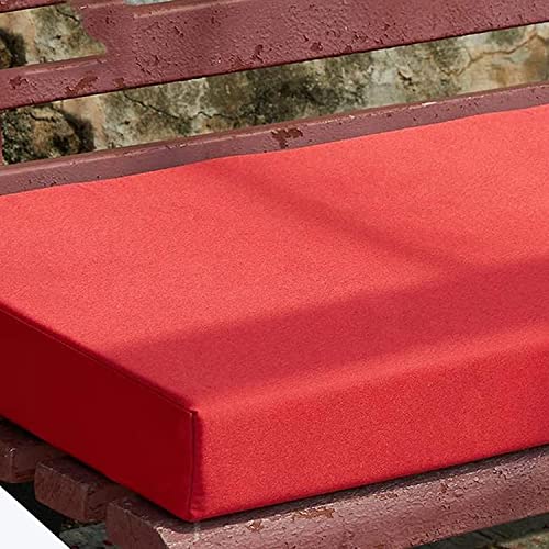 Cojín de banco de tamaño personalizado, cojín de asiento largo para silla oscilante, para exteriores, interiores, jardín, impermeable, antideslizante, para ventana (rojo, 90 x 40 x 5 cm)