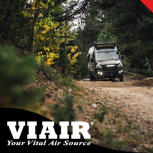 Image of VIAIR 400P-RV EF Enhanced Flow - 40144 12V Tire Inflator Portable Air Compressor with RV Inflation Gun, 90 Degree Chuck | 33% Duty Cycle @ 100 PSI, Max Pressure 150 PSI (SAE, Alligator Clips)