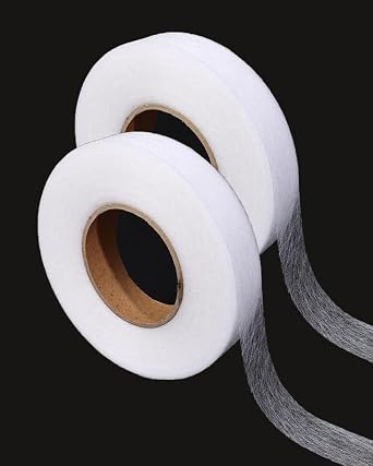 3/4 Inch Black Hemming Tape, 2 Rolls 140 Yards No Sewing Hem Tape Iron on Stitch Witchery Tape for Pants Crafting Projects White