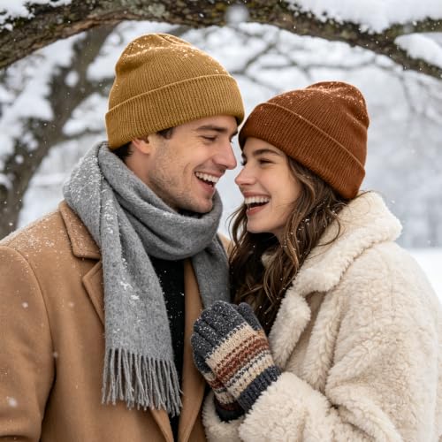 Image of ZOORON Beanie for Men Women Slouchy Winter Beanie Hats Cuffed Skull Caps