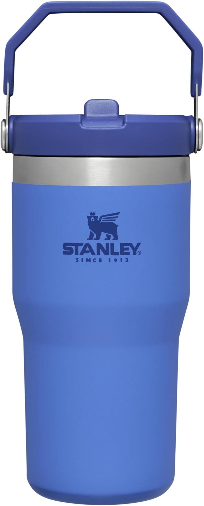 IceFlow Flip Straw Tumbler with Handle 20 oz | Twist On Lid and Flip Up Straw | Leak Resistant Water Bottle | Insulated Stainless Steel |BPA-Free | Iris