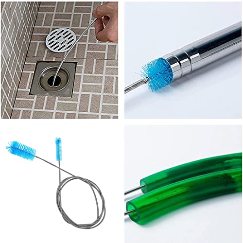 Androxeda Pennelli Filtro Acquario Flessibile Doppia estremità Pennello di Pulizia Acquario Scovolino Tubi Spazzola Lunga Acciaio per Acquario o Cucina di Casa 155cm - Image 7