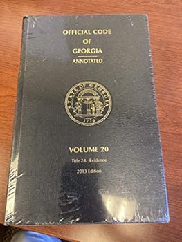 Hardcover Official Code of Georgia Annotated - Volume 20 - Title 24 Evidence 2014 Book