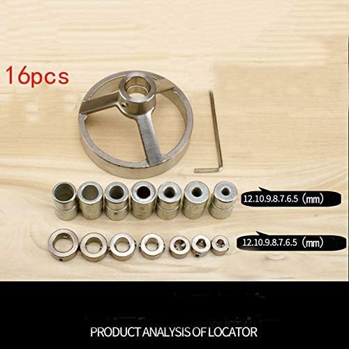 BestTeam Straight Hole Drilling Positioner, 90 Degree Drill Guide 5/6/7/8/9/10/12mm Drill Bit Hole Puncher Locator Jig Stainless Steel Bushing Woodworking Tools (16)