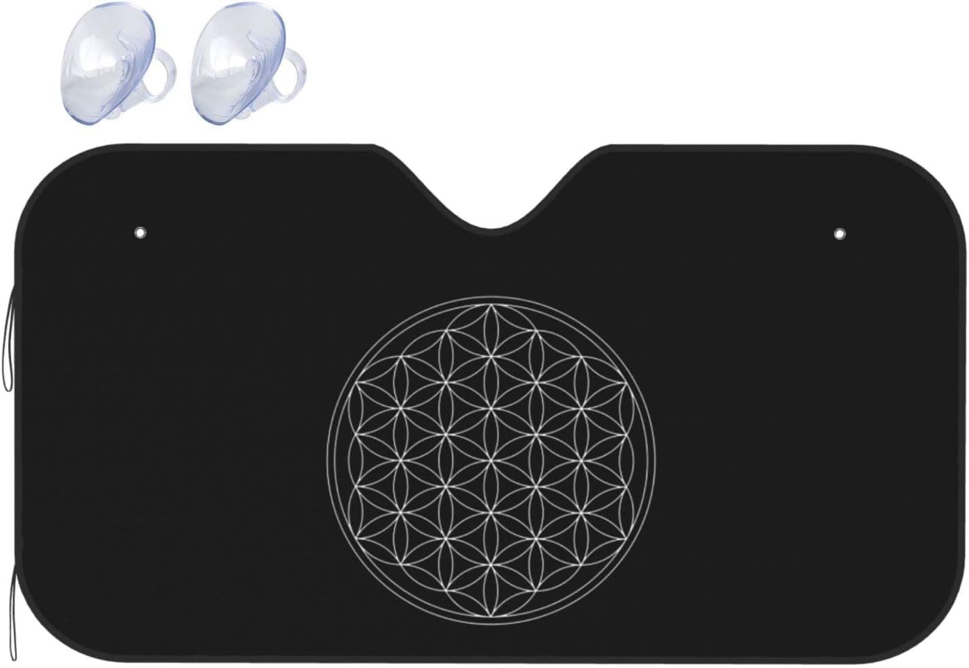 Flower of Life Sacred Geometry Windshield Sun Shade Keep Your Vehicle Cool, for SUV Cars Trucks Universal Sun Shade