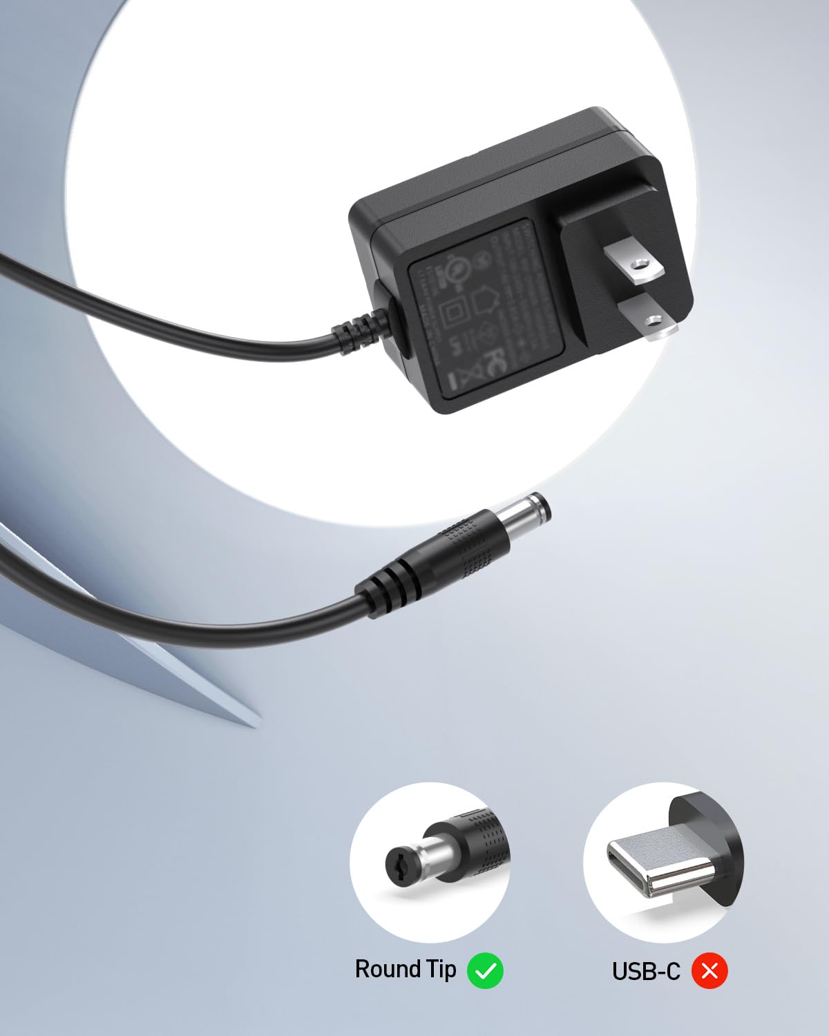 Adaptador De Corriente Alterna De 3 Puntas Para Fuente De