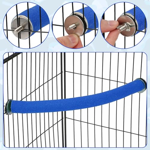 Image of Rypet Parrot Perch Stand Toy Used for Cage Corner for Paw Grinding Clean Stick Exercise, Rough-Surfaced Quartz Bird Perch Standing Cage Accessorie for for Small Parakeets Cockatiel Conures (Blue XL)