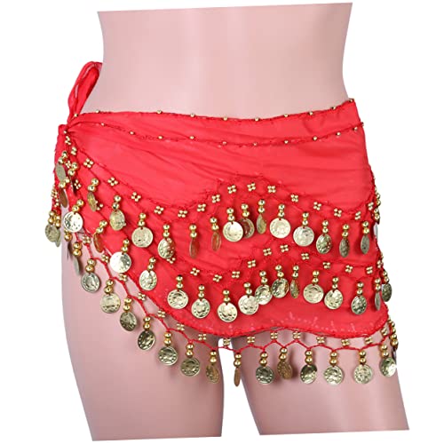Milisten Cinto De Dança Do Ventre Lenço De Quadril Vermelho De Dança Do Ventre De Faixa Dance Hip Sk