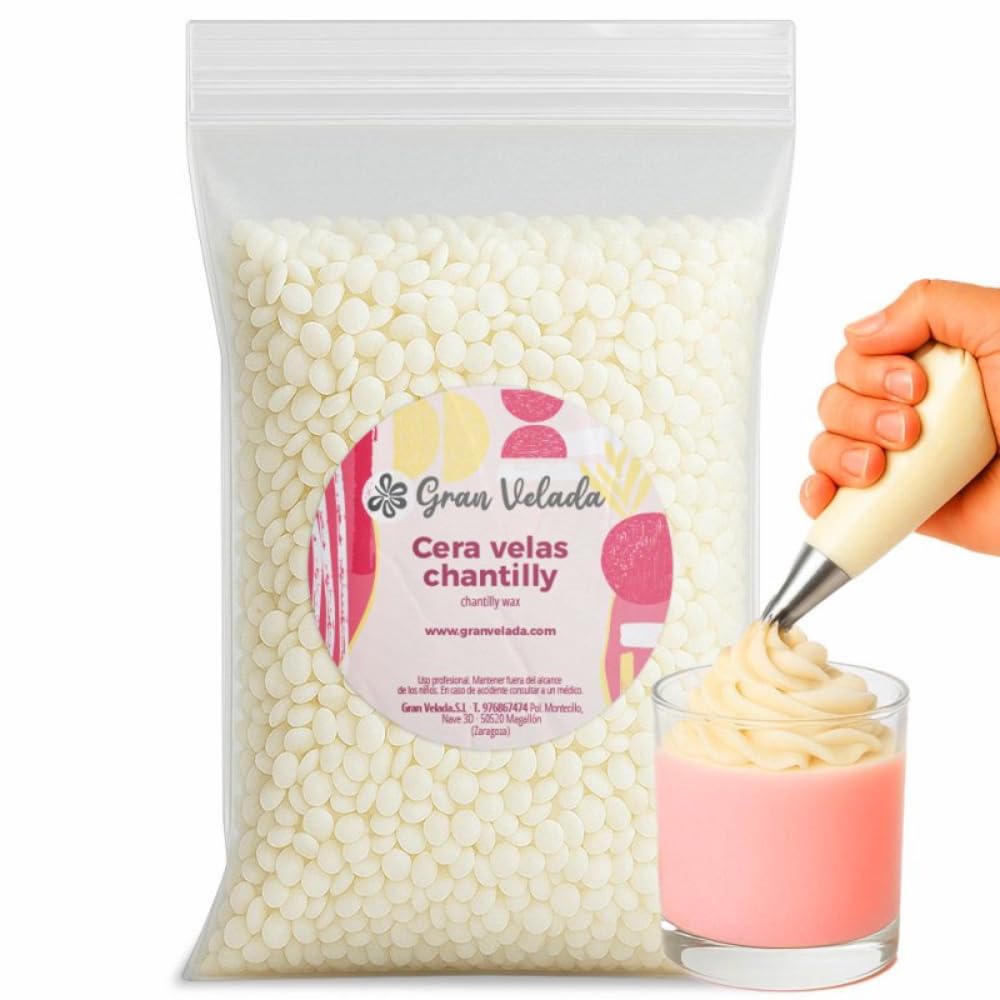 Gran Velada - Chantilly Wachs für Kerzen 5000 gr | Sojawachs für Sahneeffekt, Dekoratives Kerzenwachs für Cupcake-Kerzen, Vegetarisches Wachs für handgemachte Kerzen, DIY Kerzenherstellung