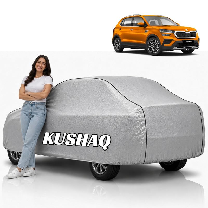 Image of New Models Design Car Cover (Silver, Kushaq Facelift)