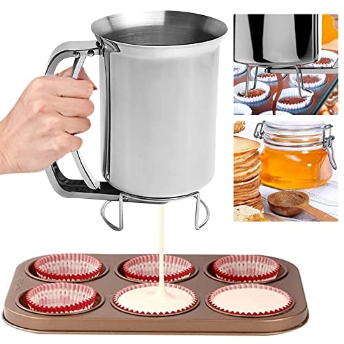 PERFETSELL Dispensador de Masa Magdalenas 900ml Batter Dispenser Dispensador Cupcakes Dispensador de Tortitas y Crepes Dispensador Masa...