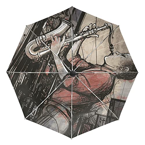 Parapluie coupe-vent automatique résistant aux UV pour femme et fille motif musique