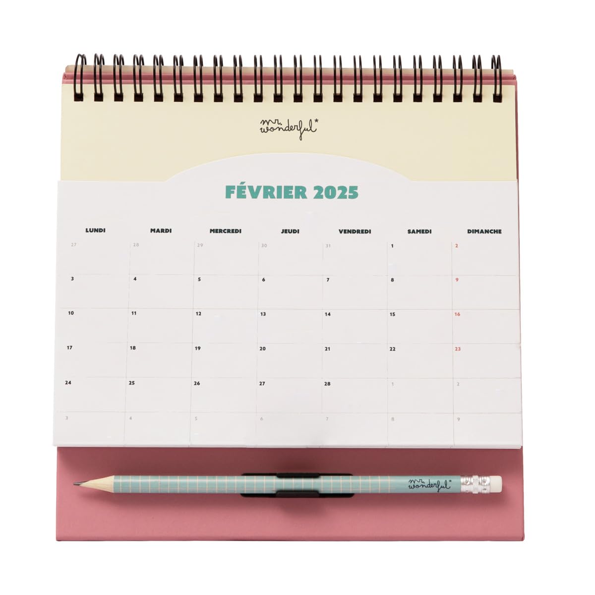 Mr.Wonderful 2025 Desk Calendar with Pocket to Enjoy All Moments of Happiness - Includes 1 Sticky Note Pad - Image 4
