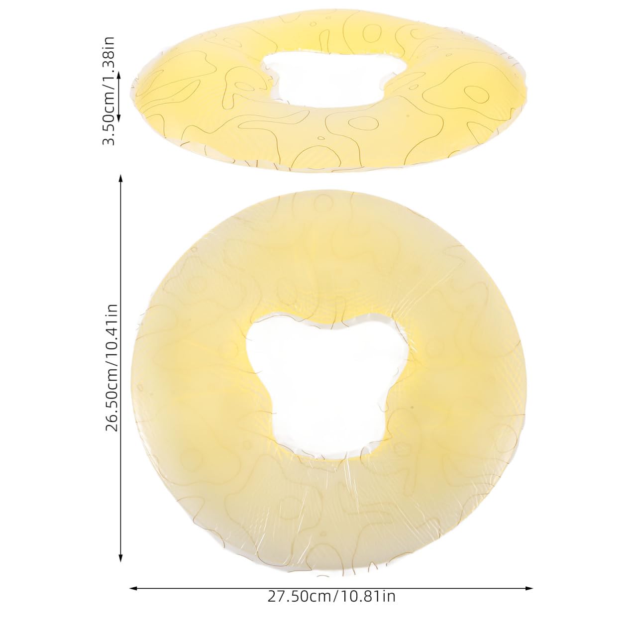 Gesichtsmassagekissen aus Silikon mit Blumenmuster – Ultra-dünne Massageauflage für Bauchlage, Professionelles Massagekissen für Kosmetikliege & Wellness – 27,5 x 26,5 cm, Gelb