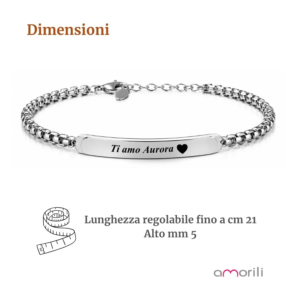 Bracciale Uomo Personalizzato in Acciaio Inox con Incisione | Braccialetto Elegante Regolabile | Gioiello Maschile Personalizzabile | Idea Regalo per Lui bcc3033