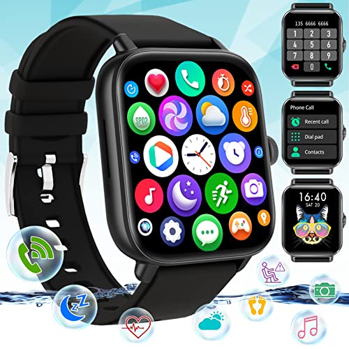 Smart Watch(Make/Answer Call), Fitness Watch with Blood Pressure Heart Rate Monitor 1.7