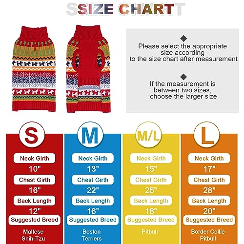 Image of Mihachi Dog Sweater - Winter Coat Apparel Clothes with Colorful Stripes for Cold Weather