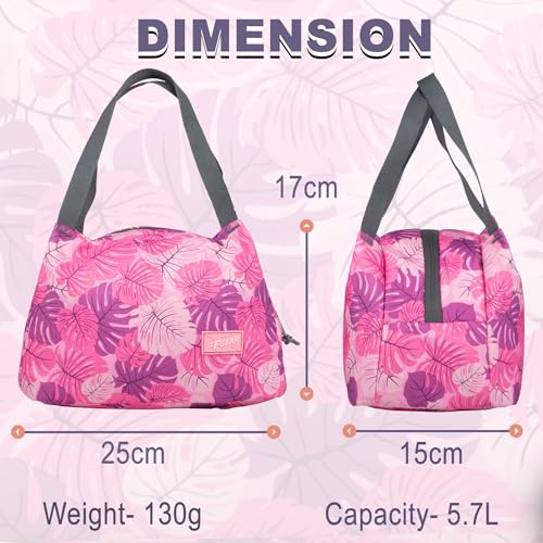 Image of F Gear Tidbit Lunch Bag Padded Insulated Hot Cold Travel Tiffin Bag Food Storage Bag for Work, Students, Office, Picnic, College & School Lunch Bag for Girls Boys Men Women (Pink)