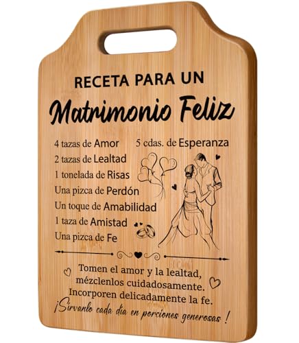 Giftasy Presentes de aniversário para casal, presente de aniversário de casamento - tábua de cortar de bambu, presentes de casamento originais, presente de casamento