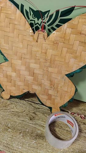 “Winged Metamorphosis” Butterfly Statue – Handcrafted Bamboo Shoot Shell &amp; Woven Bamboo for Wall, with Floral Niche, Set of 2