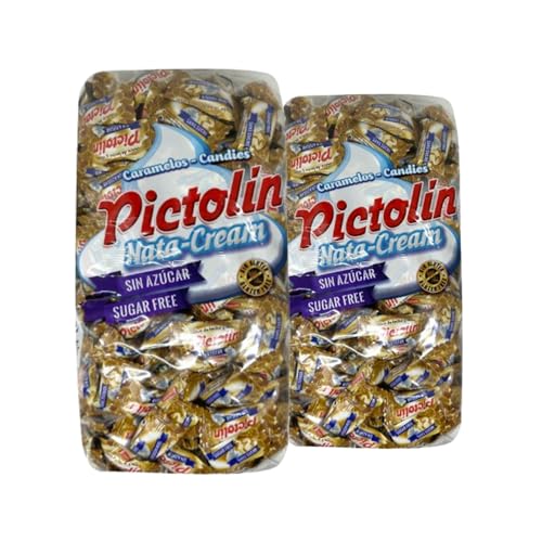 Pictolin (2 Pack) Dulce de leche y nata sin azúcar - Caramelo de Nata sabor Dulce de Leche sin Azúcares con Edulcorantes - 2x1kg