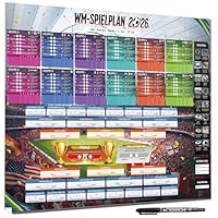 AhfuLife Fußball Spielplan 2026 Poster für Deko WM - Groß Fussball Planer 100 x 70cm - Enthält 48 Mannschaften Gruppen Knockout und Finale alle Ergebnisse der Spiele (Deutsch, CEST)