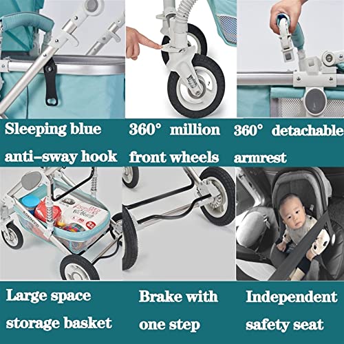 Pasgeboren Kinderwagen 3 In 1 Opvouwbare Kinderwagen Travel System, Hoge Landschap Baby Kinderwagen St (kinderwagen) - Afbeelding 6