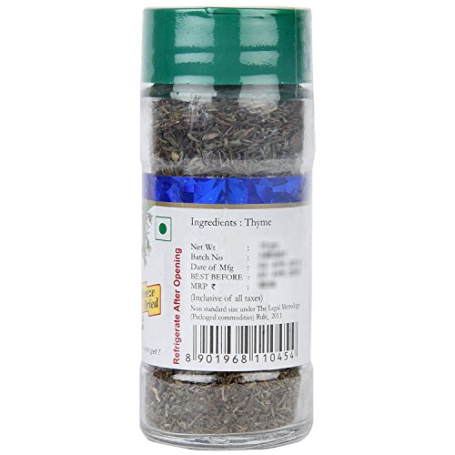 Image of Keya Thyme | Freeze Dried | Seasoning for Meats, Soups, Sauces, and Vegetables | Rich in Antioxidants & Supports Respiratory Health | No Artificial Flavours or Colours | 17g (Pack of 3)